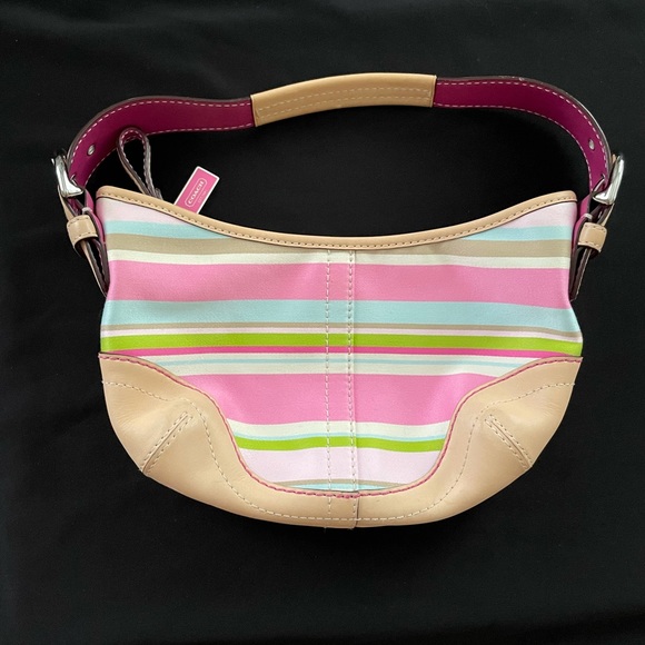 Coach Soho Hampton Striped Hobo Shoulder Bag Authentic - Picture 2 of 7